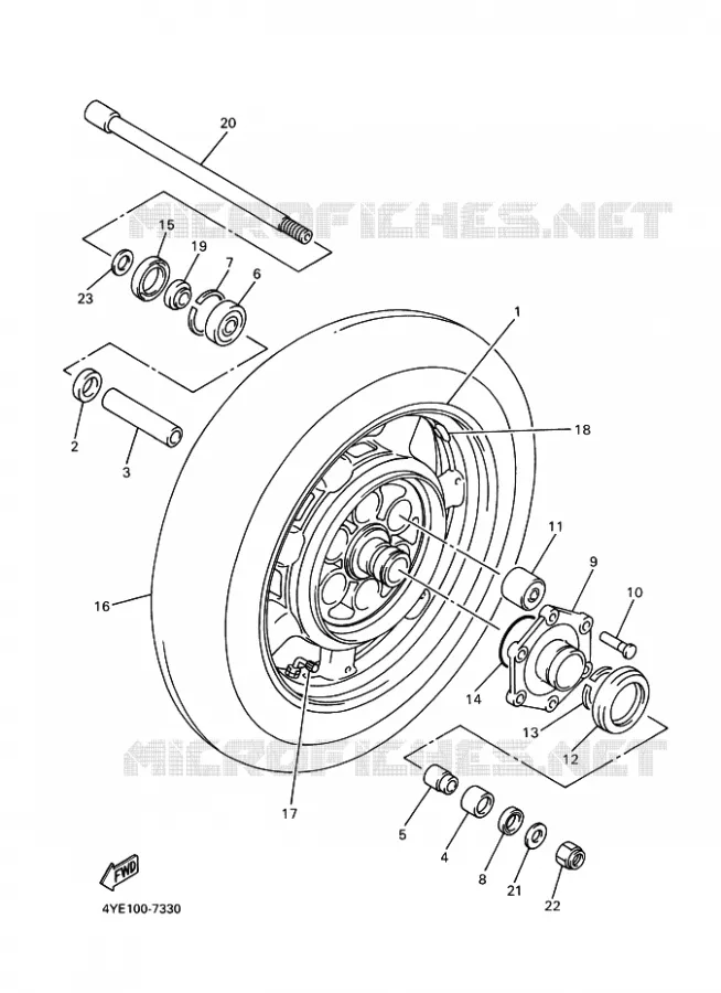 ACHTERWIEL Yamaha MOTO 1300 2000 ROYALSTAR  XVZ13TF