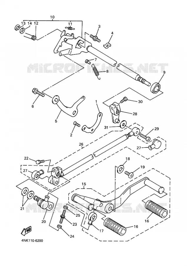 SCHAKEL STANG / PEDAAL Yamaha MOTO 1300 2000 ROYALSTAR  XVZ13TF