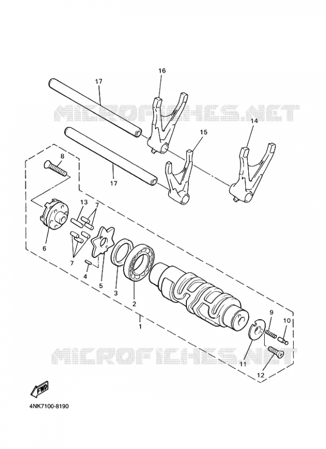 SCHAKELWALS Yamaha MOTO 1300 2000 ROYALSTAR  XVZ13TF