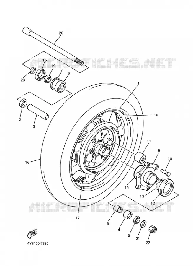 ACHTERWIEL Yamaha MOTO 1300 2000 ROYALSTAR  XVZ13TF