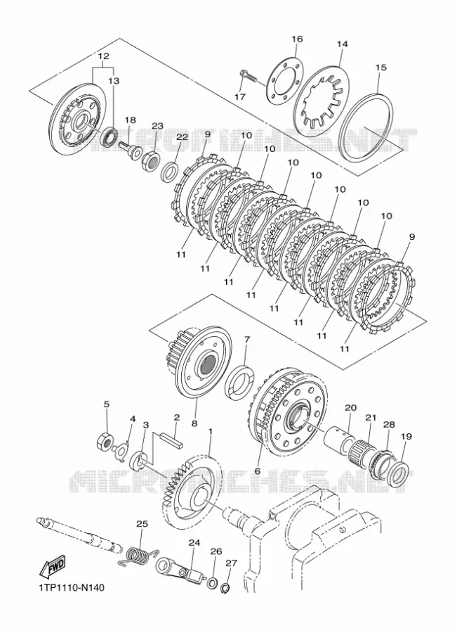 STARTMOTOR KOPPELINGS Yamaha MOTO 950 2017 SCR  XVS950XR-A