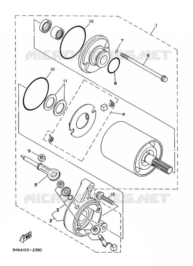STARTMOTOR Yamaha QUAD 400 1993 KODIAK  YFM400FW