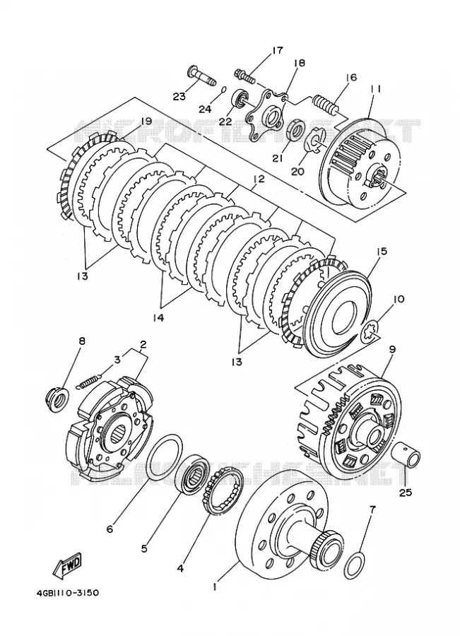 STARTMOTOR KOPPELINGS Yamaha QUAD 400 1994 KODIAK  YFM400FW