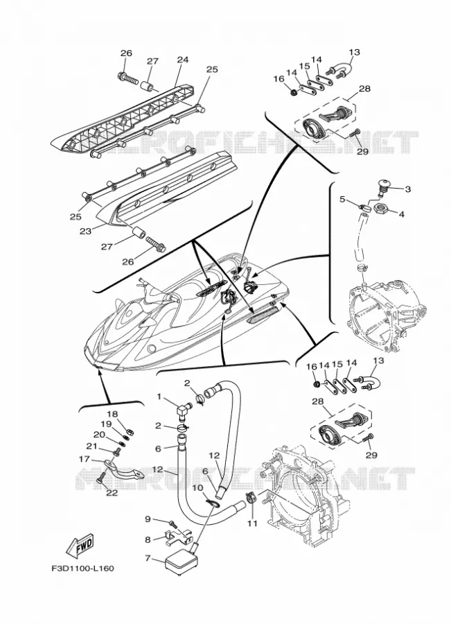 HULL & DECK Yamaha WAVERUNNER 700 2013 VX700-L  VX700-L