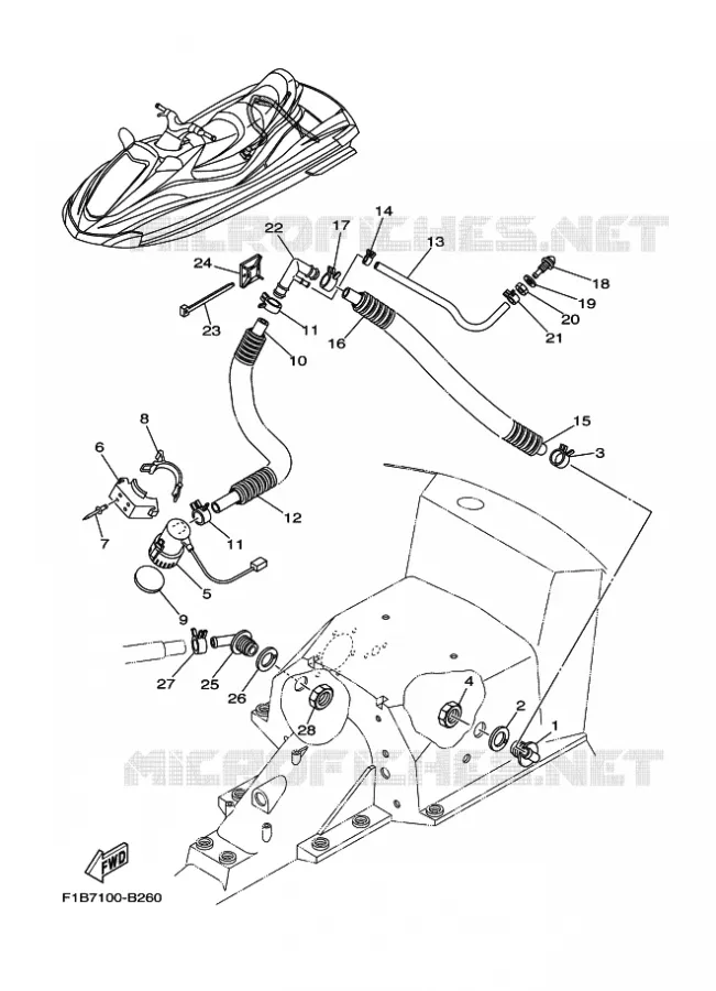 BILGE PUMP Yamaha WAVERUNNER 1000 2003 ENG FOR FZ1000A  ENG FOR FZ1000A