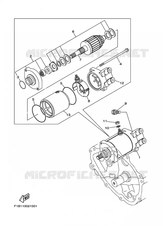 STARTMOTOR Yamaha WAVERUNNER 1000 2003 ENG FOR FZ1000A  ENG FOR FZ1000A