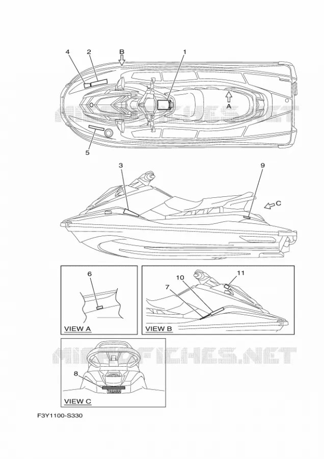 LABEL Yamaha WAVERUNNER 1050 2017 EX  EX1050A-S