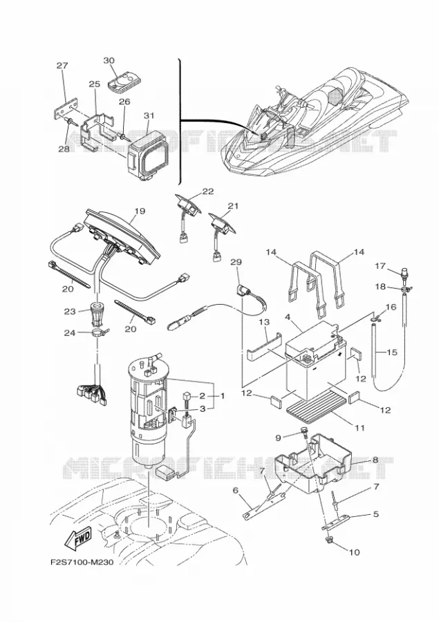 ELECTRISCH 3 Yamaha WAVERUNNER 1800 2017 FX  FB1800-S