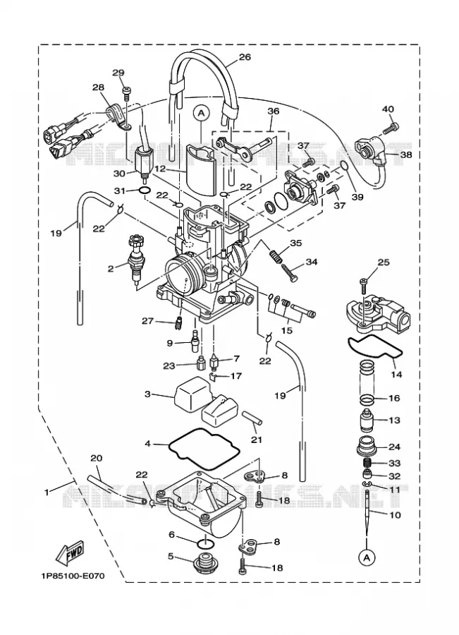 CARBURATEUR  Yamaha MOTO 250 2018 YZ  YZ250