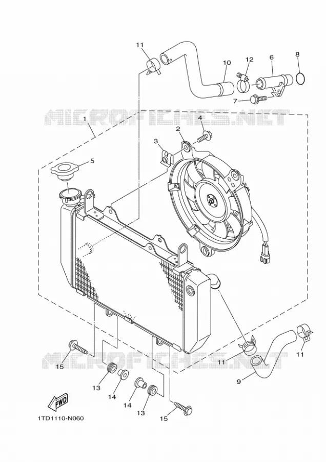 RADIATEUR / SLANG Yamaha QUAD 450 2016 YFZ  YFZ450RYFZ45YSXG