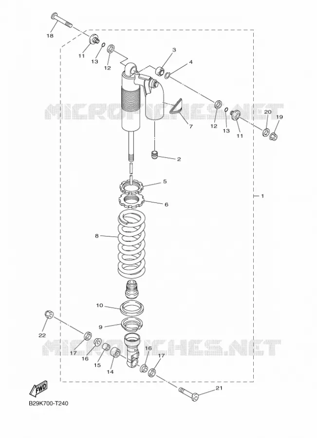 ACHTER SCHOKBREKER Yamaha MOTO 450 2018 WRF  WR450F