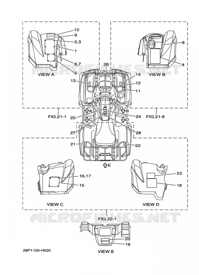 STICKER / LABEL 1 Yamaha QUAD 700 2009 GRIZZLY  YFM700FWBD