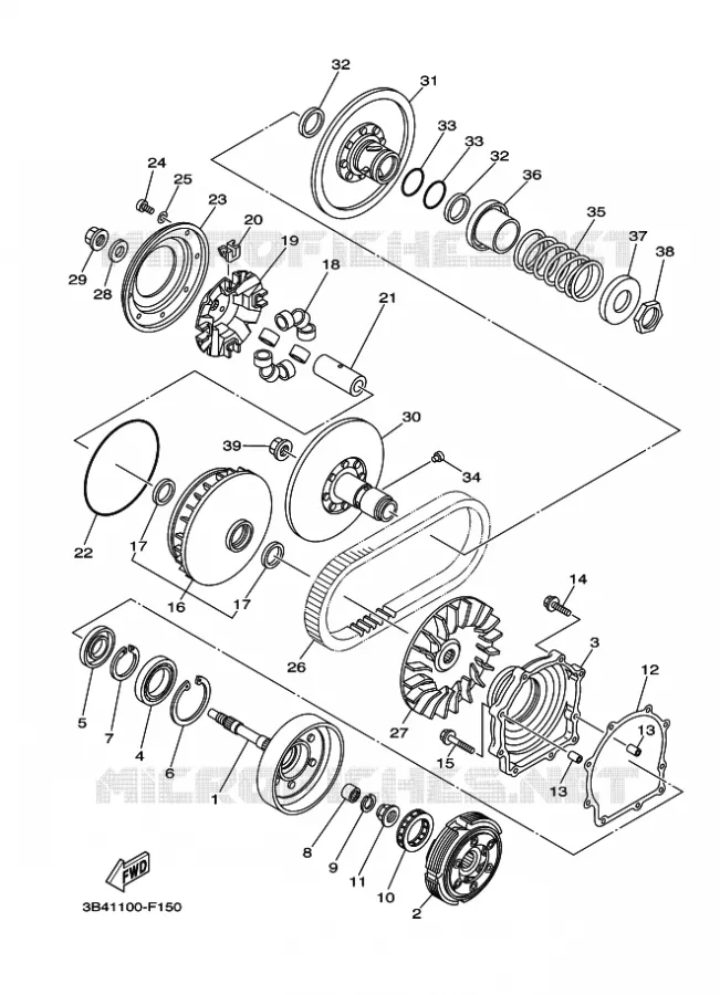 STARTMOTOR KOPPELINGS Yamaha QUAD 700 2009 GRIZZLY  YFM700FWBD