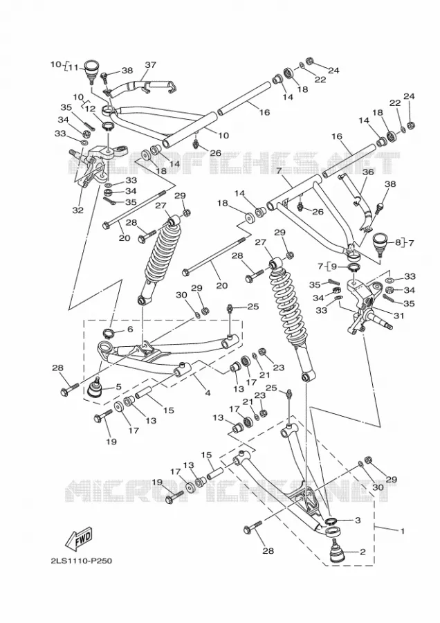 OPHANGING / WIEL VOOR Yamaha QUAD 700 2018 RAPTOR  YFM700R