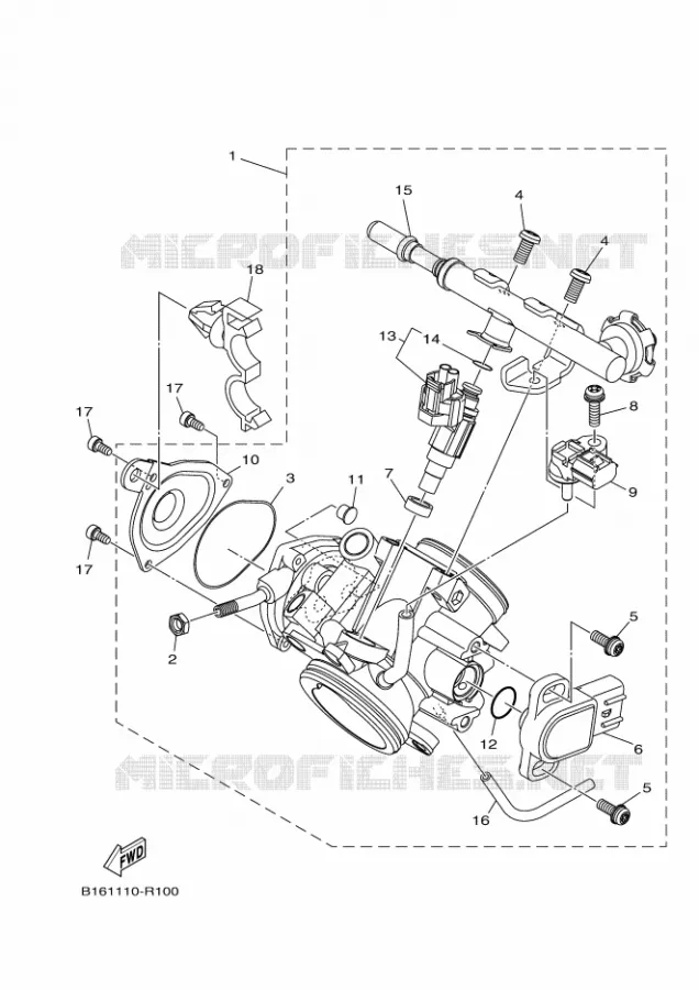 GASKLEP HUIS Yamaha QUAD 700 2018 GRIZZLY  YFM700FWAD