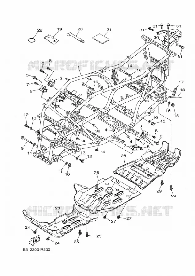 FRAME Yamaha QUAD 700 2018 GRIZZLY  YFM700FWAD
