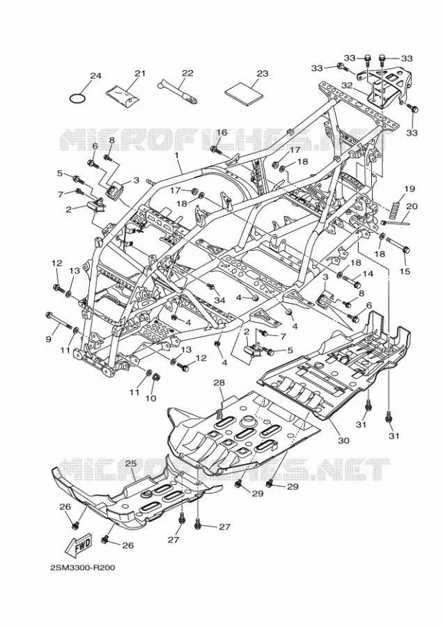 FRAME Yamaha QUAD 700 2018 KODIAK  YFM700FWBD