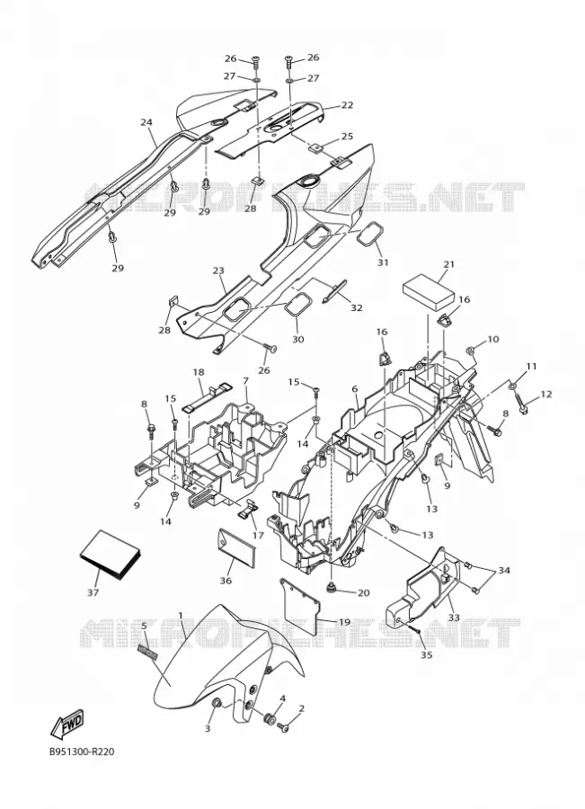 SPATBORD Yamaha MOTO 1300 2016 FJR  FJR1300-AE