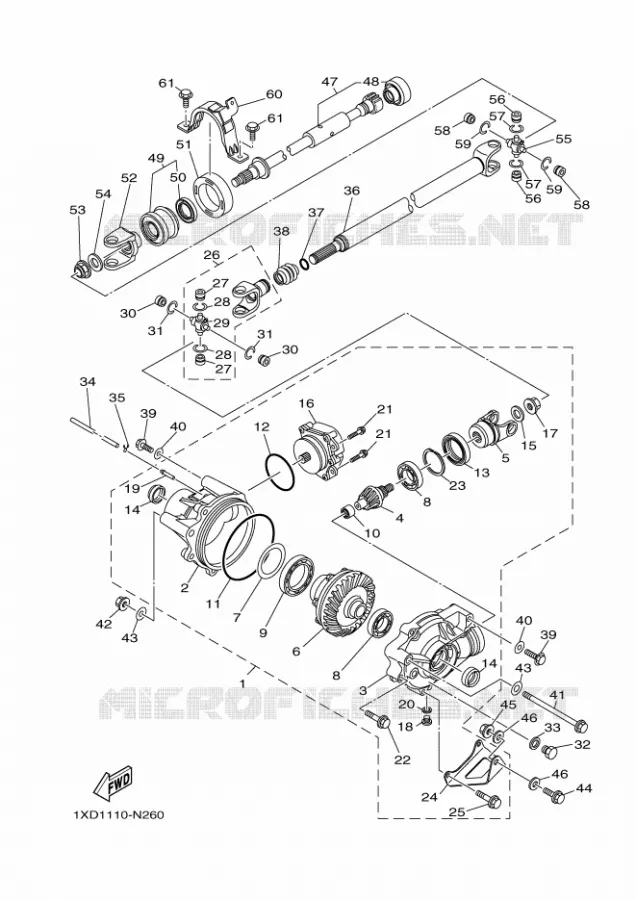 DIFFERENTIEEL VOOR Yamaha SIDE BY SIDE 700 2018 VIKING  YXM700E