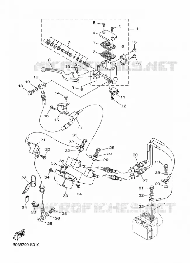REMPOMP VOOR Yamaha MOTO 300 2018 MT  MTN320-A
