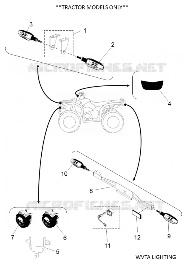 WVTA VERLICHTING Yamaha QUAD 450 2018 KODIAK  YFM450FWAD