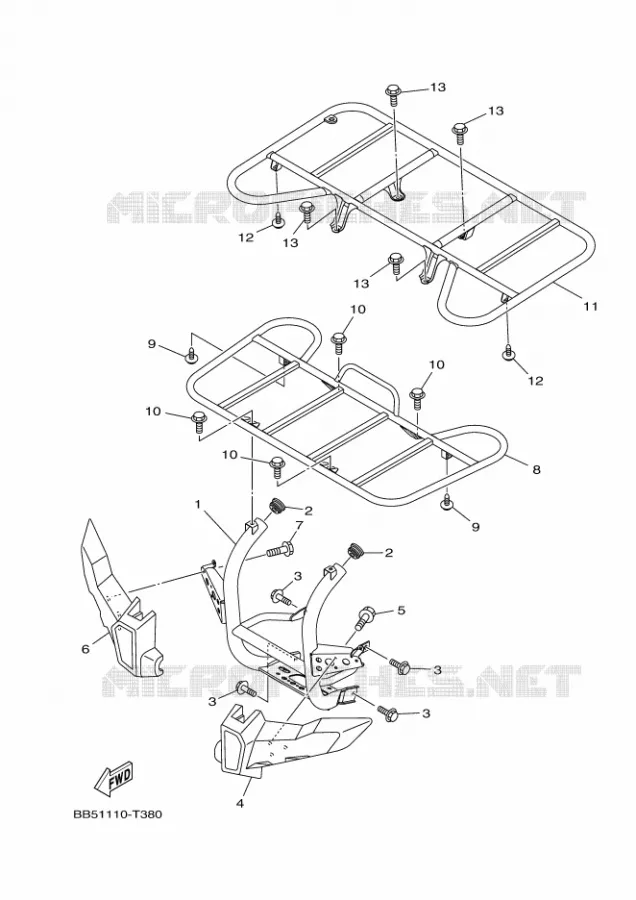 BUMPER Yamaha QUAD 450 2018 KODIAK  YFM450FWA