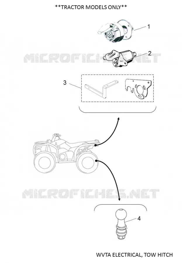 WVTA ELECTRISCH / TREKHAAK Yamaha QUAD 450 2018 KODIAK  YFM450FWA