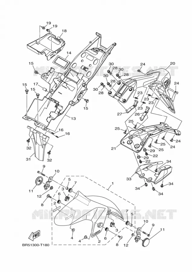 SPATBORD Yamaha MOTO 300 2018 R3  YZF-R3A