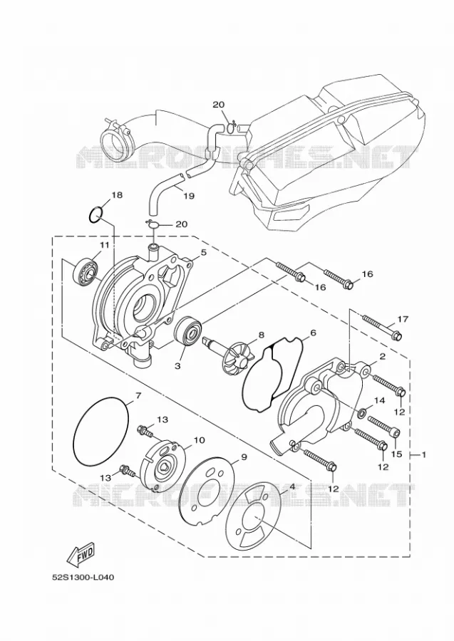 WATERPOMP / SLANGEN Yamaha SCOOTER 125 2017 XENTER  HW125