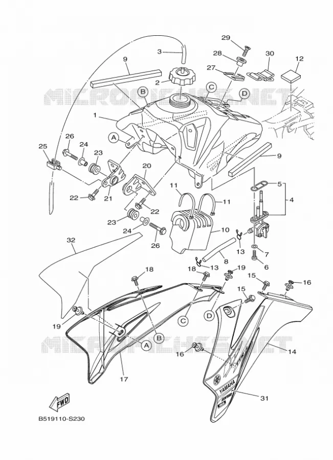 BENZINE TANK Yamaha MOTO 110 2017 TTR  TT-R110E