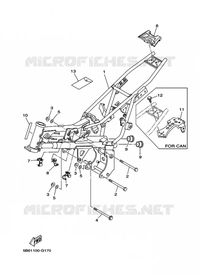FRAME Yamaha MOTO 110 2017 TTR  TT-R110E