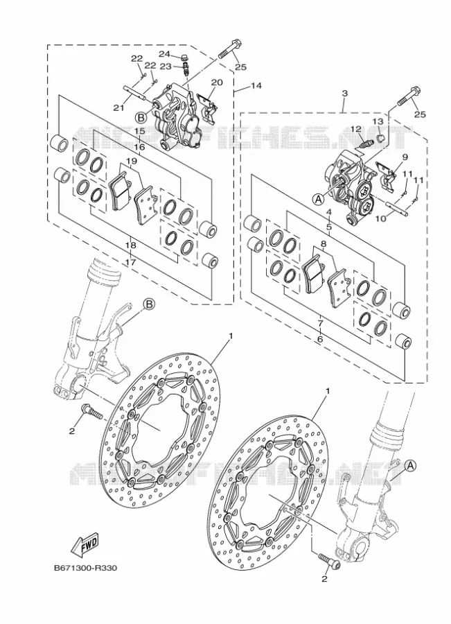REMKLAUW VOOR Yamaha MOTO 1000 2017 MT  MTN1000