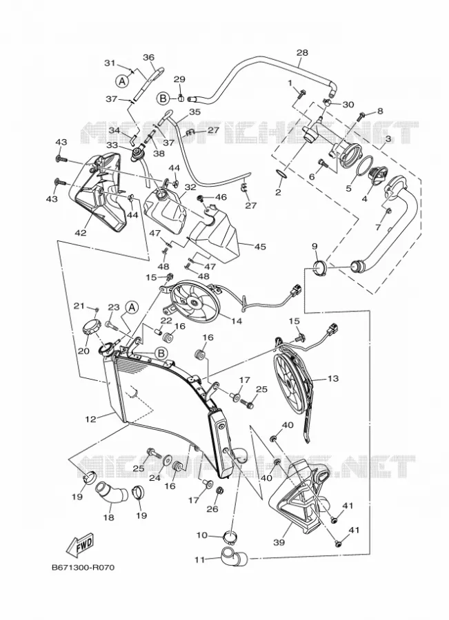 RADIATEUR / SLANG Yamaha MOTO 1000 2017 MT  MTN1000