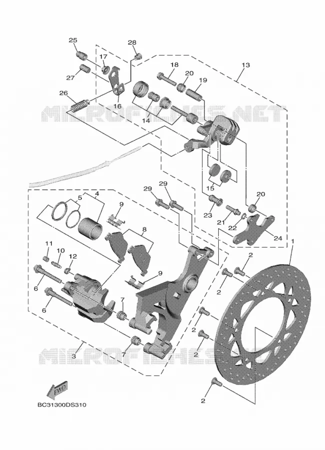 REMKLAUW ACHTER Yamaha SCOOTER 530 2017 TMAX DX  XP530D-A
