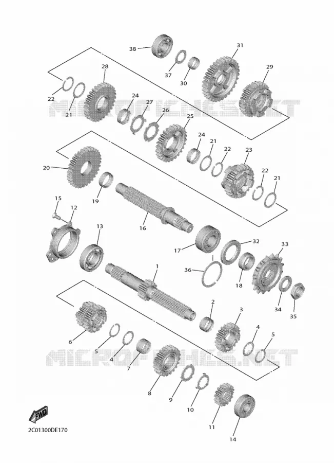 TRANSMISSIE Yamaha MOTO 600 2017 R6  YZF600