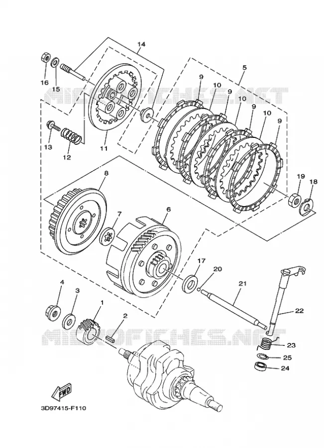 STARTMOTOR KOPPELINGS Yamaha MOTO 125 2017 YBR  YBR125E