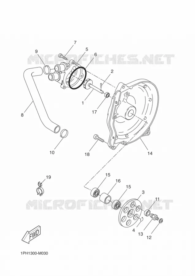 WATERPOMP / SLANGEN Yamaha SCOOTER 50 2016 AEROX  NS50