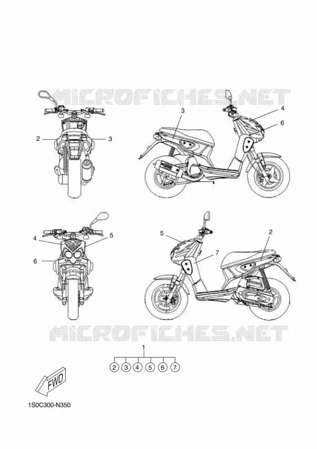 STICKER Yamaha SCOOTER 50 2014 SLIDER  EW50N