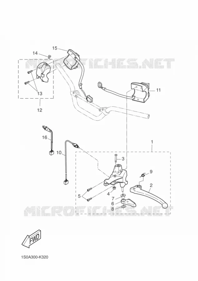 STUURSCHAKELAAR / HEVEL Yamaha SCOOTER 50 2014 SLIDER  EW50N