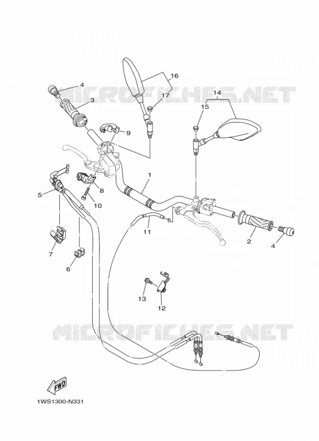 STUUR / KABEL Yamaha MOTO 700 2016 MT  MT07A