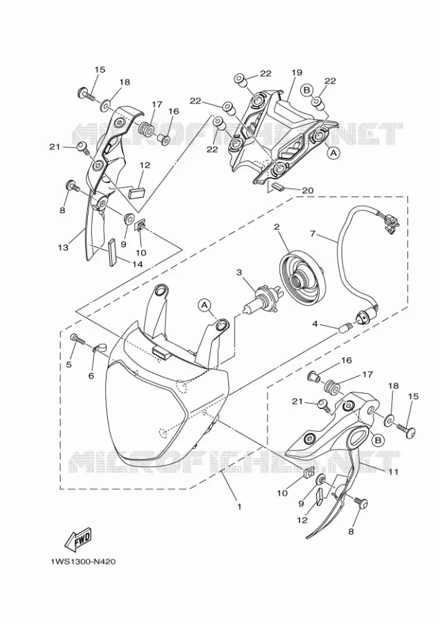 KOPLAMP Yamaha MOTO 700 2016 MT  MT07A