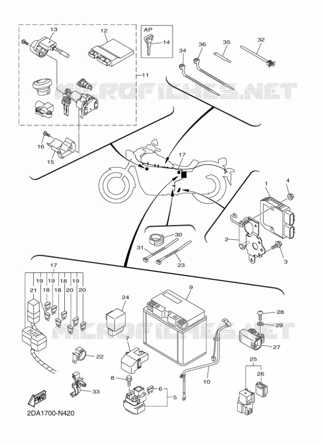ELECTRISCH 2 Yamaha MOTO 950 2014 BOLT  XVS950CUXV950R