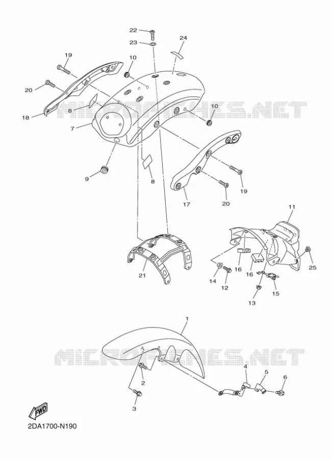 SPATBORD Yamaha MOTO 950 2014 BOLT  XVS950CUXV950R