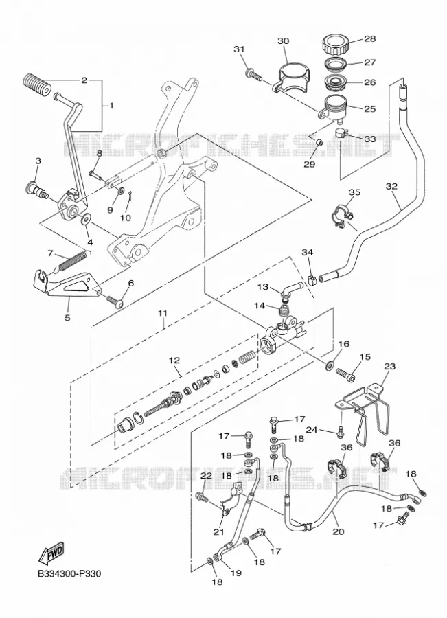 REMPOMP ACHTER Yamaha MOTO 950 2016 XV  XVS950CR
