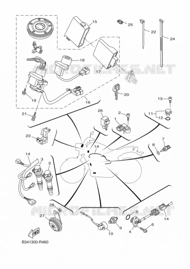 ELECTRISCH 2 Yamaha MOTO 700 2016 XSR  MTM690-U