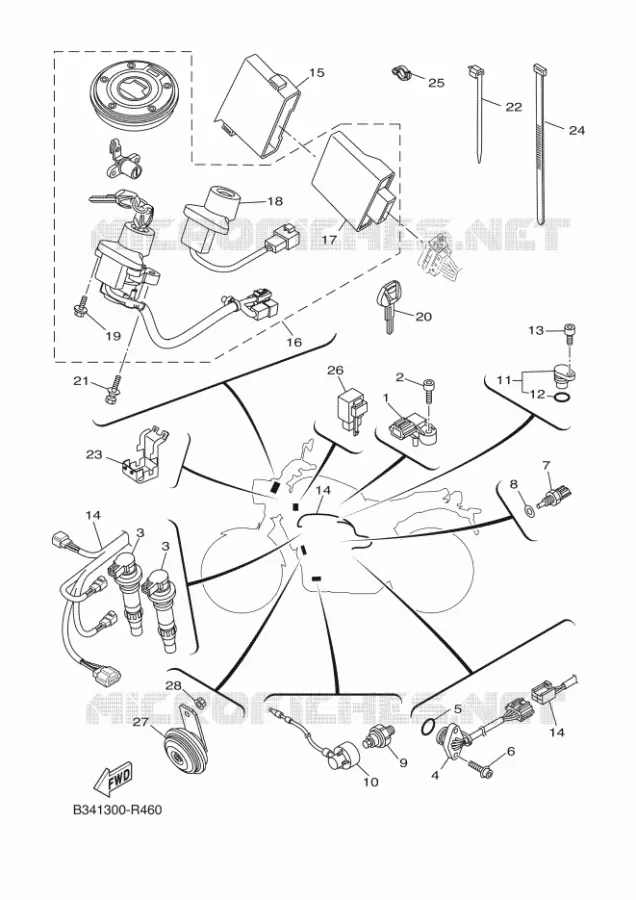 ELECTRISCH 2 Yamaha MOTO 700 2016 XSR  MTM690-U