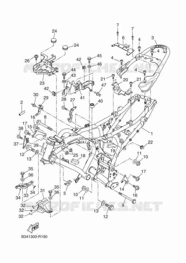 FRAME Yamaha MOTO 700 2016 XSR  MTM690-U