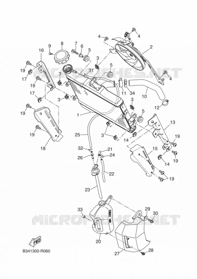 RADIATEUR / SLANG Yamaha MOTO 700 2016 XSR  MTM690-U