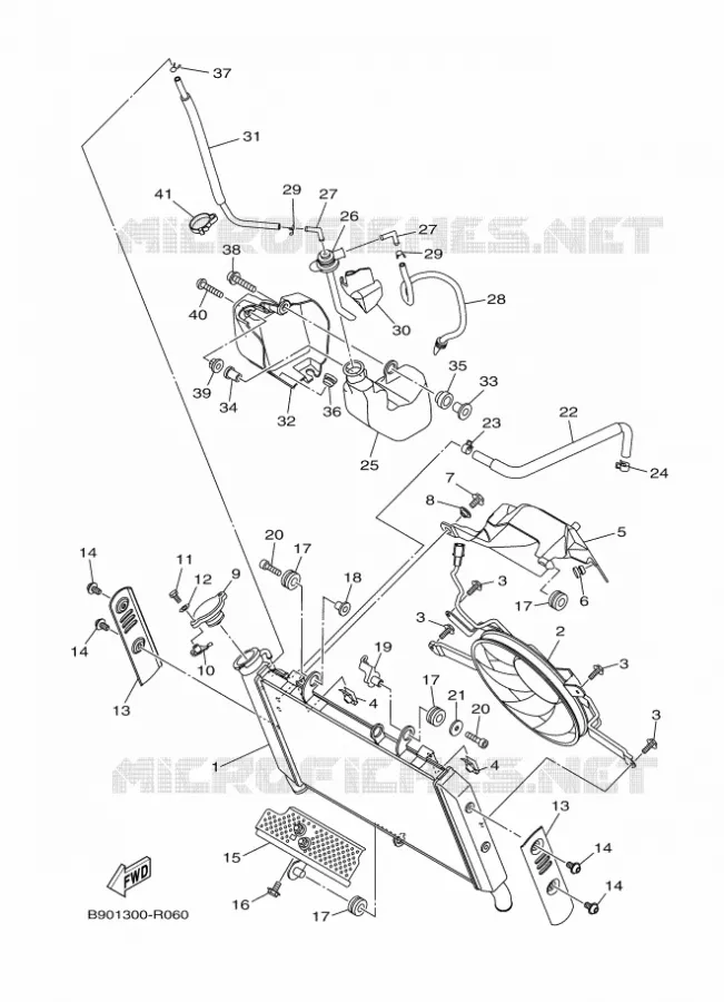 RADIATEUR / SLANG Yamaha MOTO 900 2016 XSR  MTM850