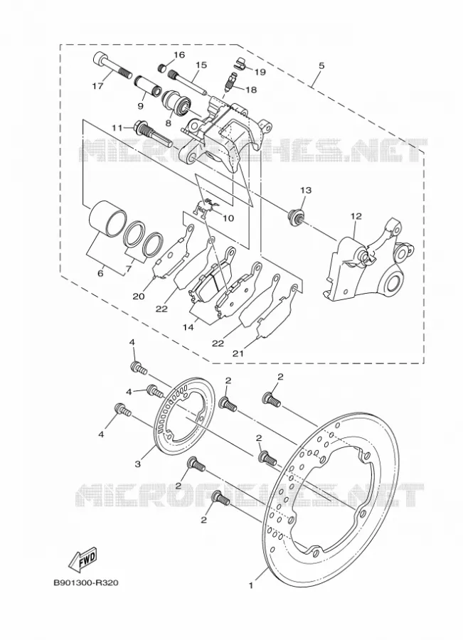 REMKLAUW ACHTER Yamaha MOTO 900 2016 XSR  MTM850